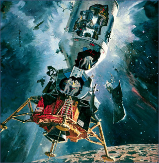 Illustration for article titled Lunar Dreams: 40 Classic Moon Exploration Paintings